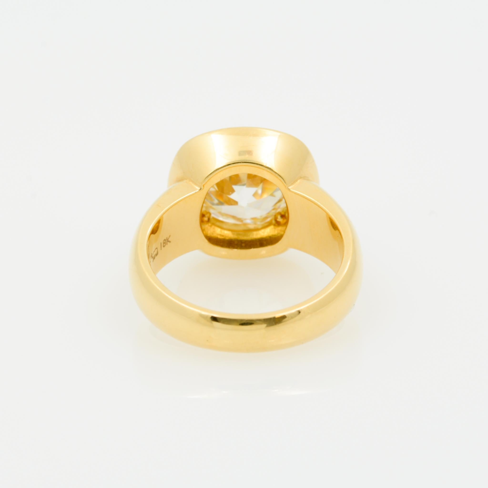 Women's Single Stone 18 Karat Yellow Gold Old European Cut Diamond Cori Ring