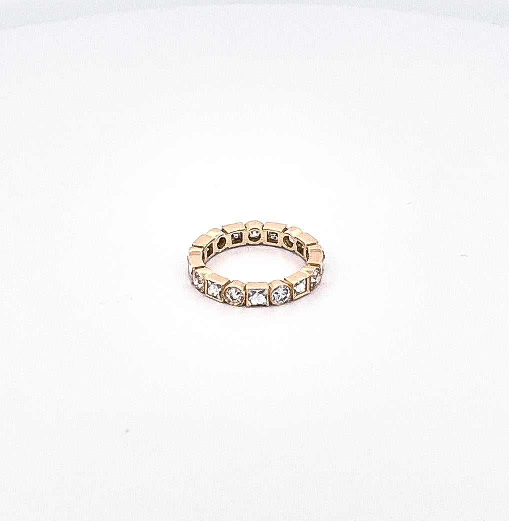 Old European Cut Single Stone Brecken 18k Yellow Gold Eternity Ring