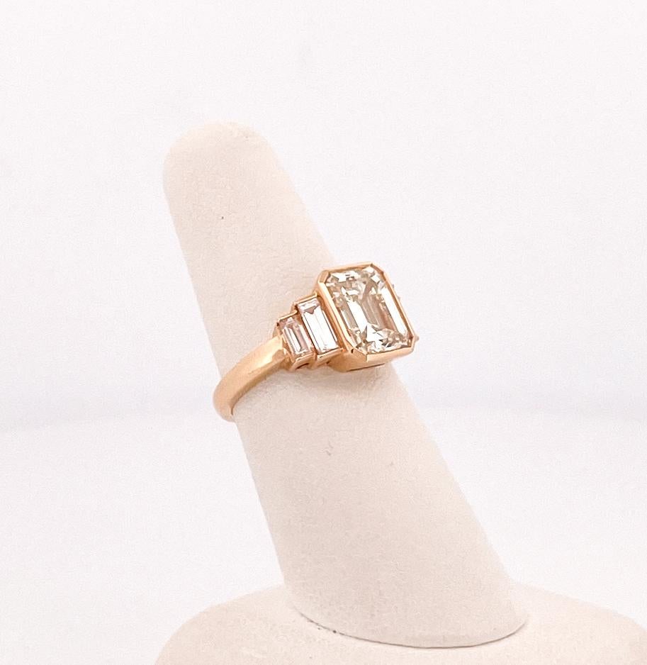 rectangle gold engagement rings