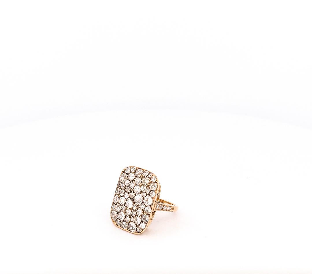 Single Stone Cobblestone 18k Yellow Gold Diamond Ring 2