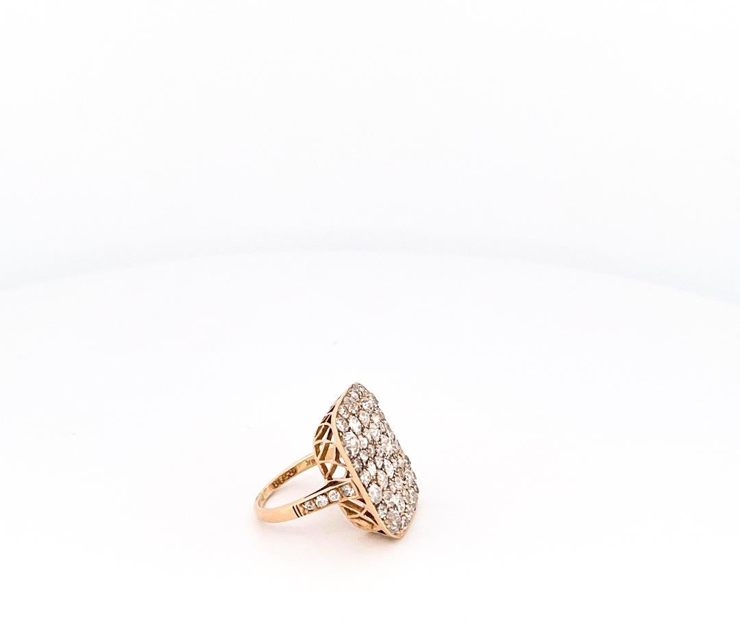 Modern Single Stone Cobblestone 18k Yellow Gold Diamond Ring