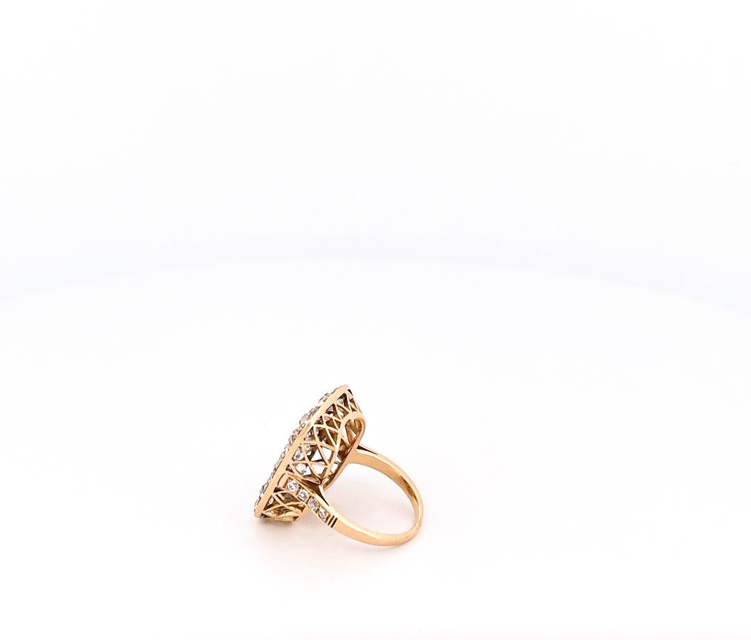 Women's Single Stone Cobblestone 18k Yellow Gold Diamond Ring