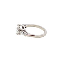 Single Stone Diamond Engagement Ring with Tapered Baguette Diamond Shoulders