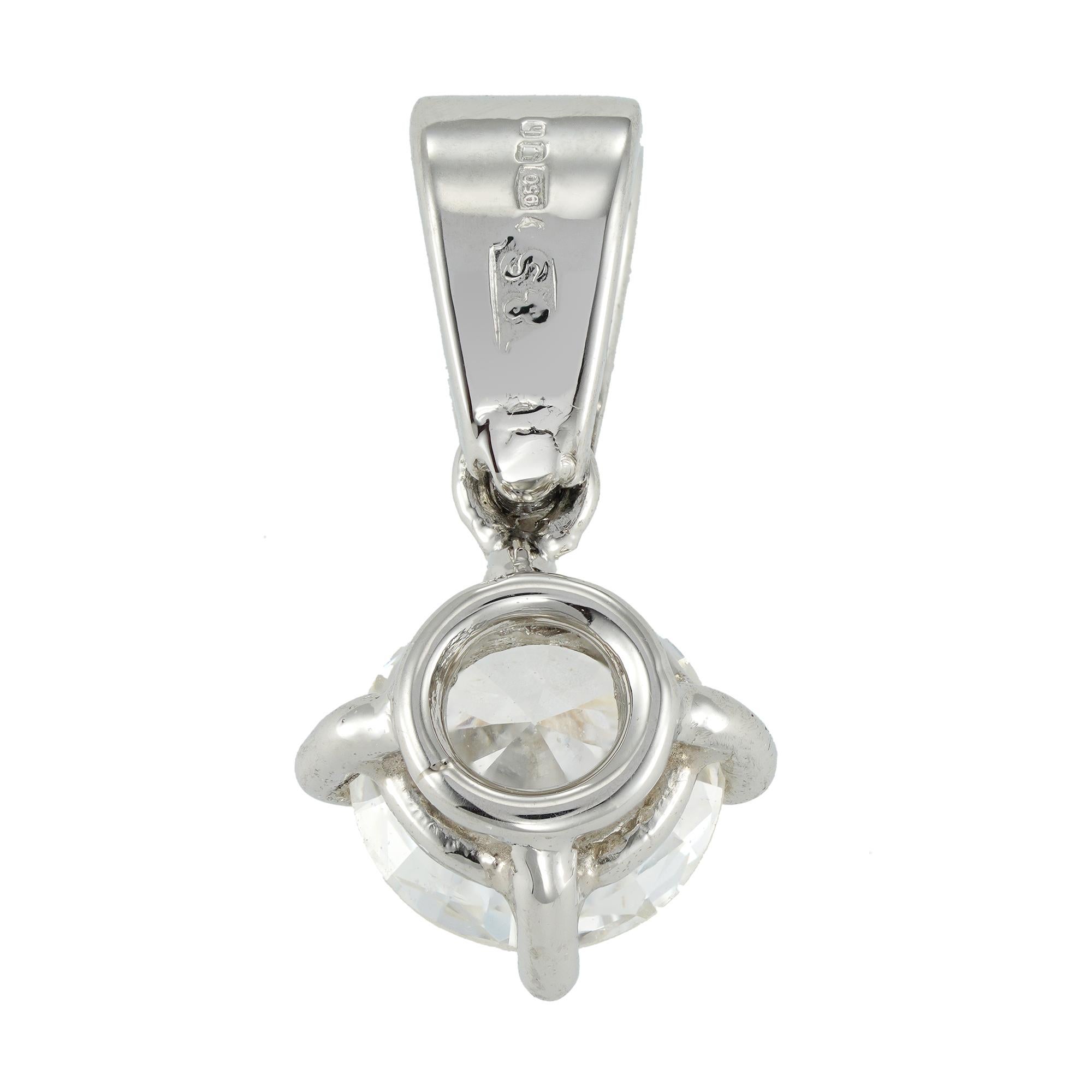 Modern Single Stone Diamond Pendant For Sale