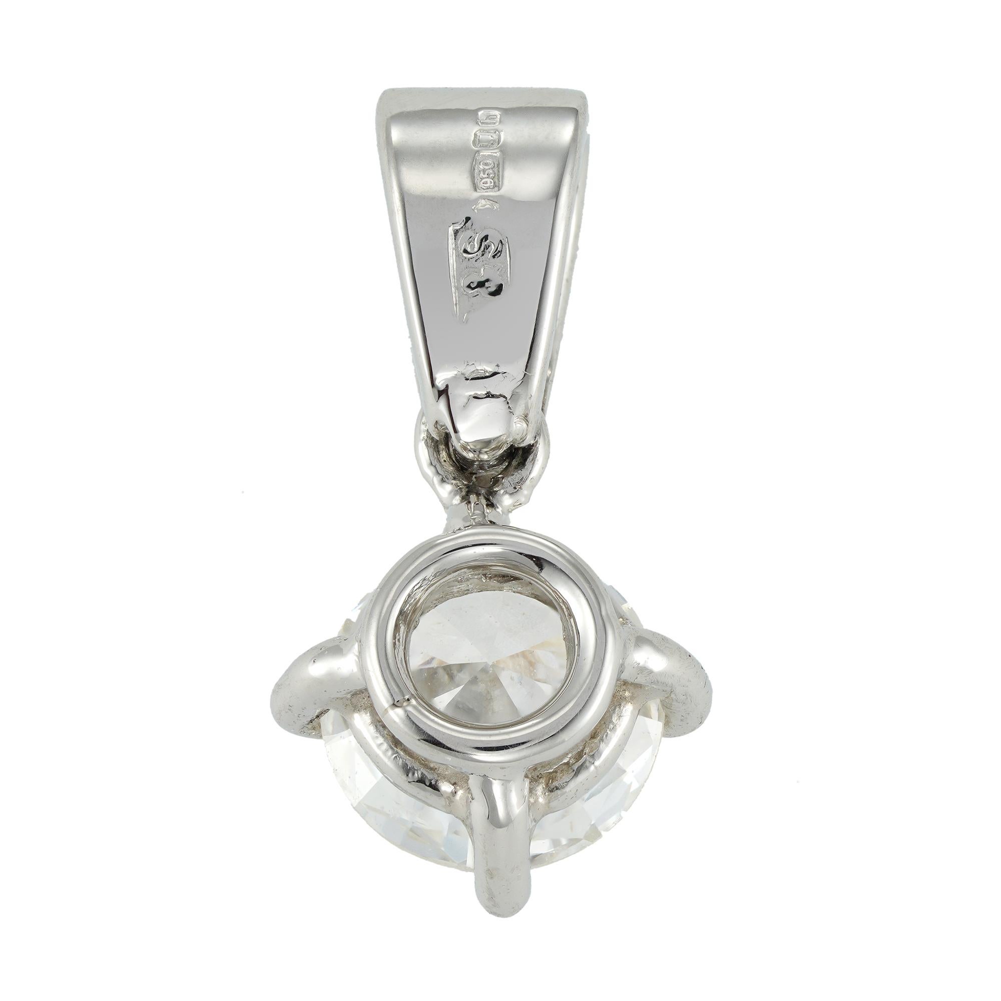 Modern Single Stone Diamond Pendant