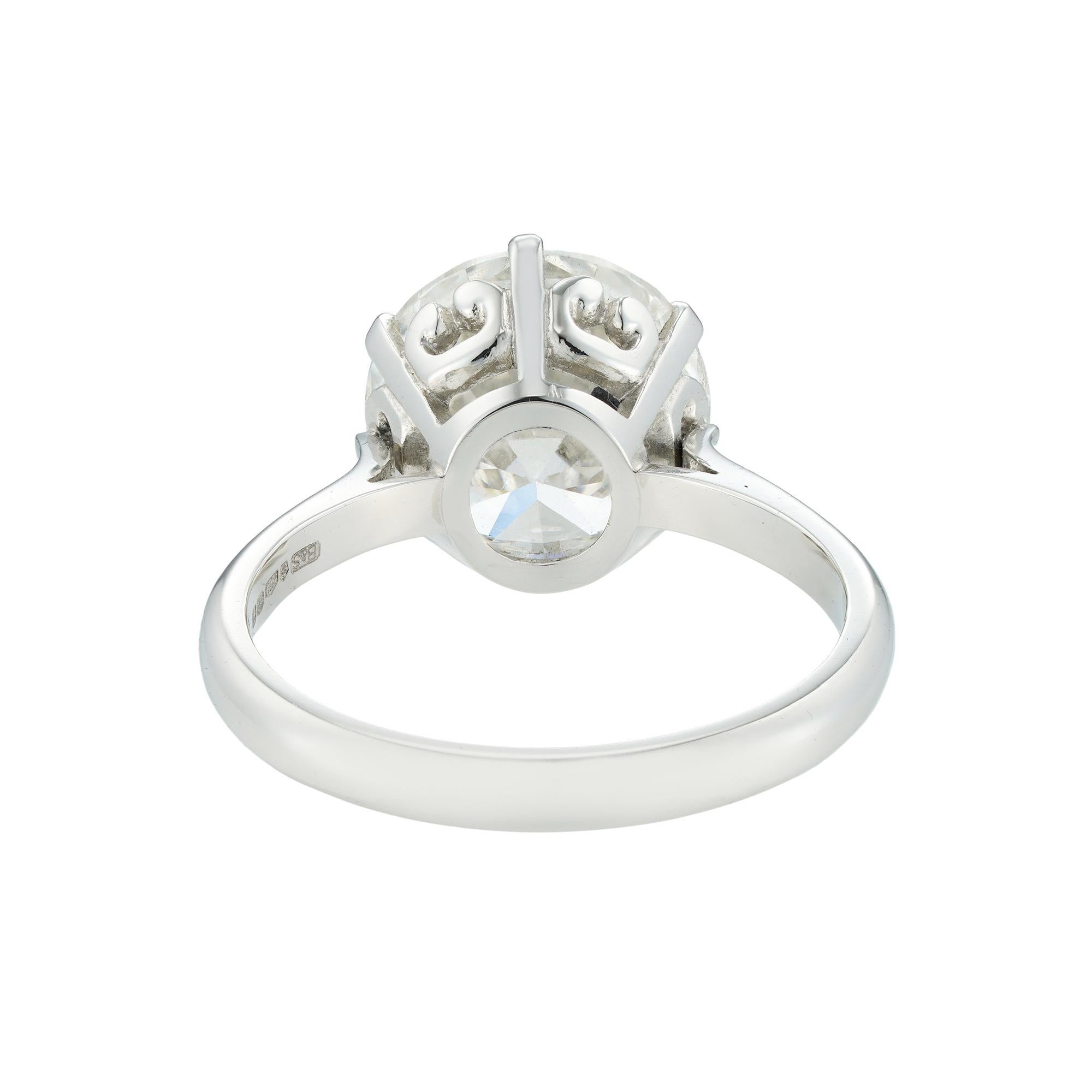Modern GIA Certified 5.01 Carat Single Stone Diamond Ring For Sale