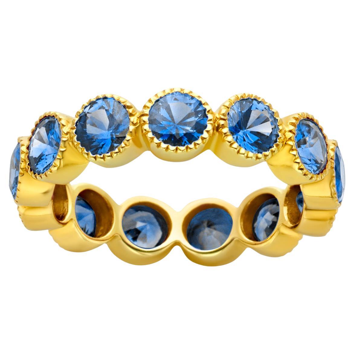 Single Stone Gabby 18k Yellow Gold Sapphire Ring For Sale