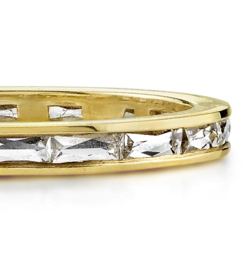 For Sale:  Handcrafted Emma French Cut Diamond Eternity Band by Single Stone 2