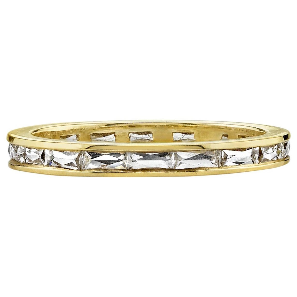 For Sale:  Handcrafted Emma French Cut Diamond Eternity Band by Single Stone