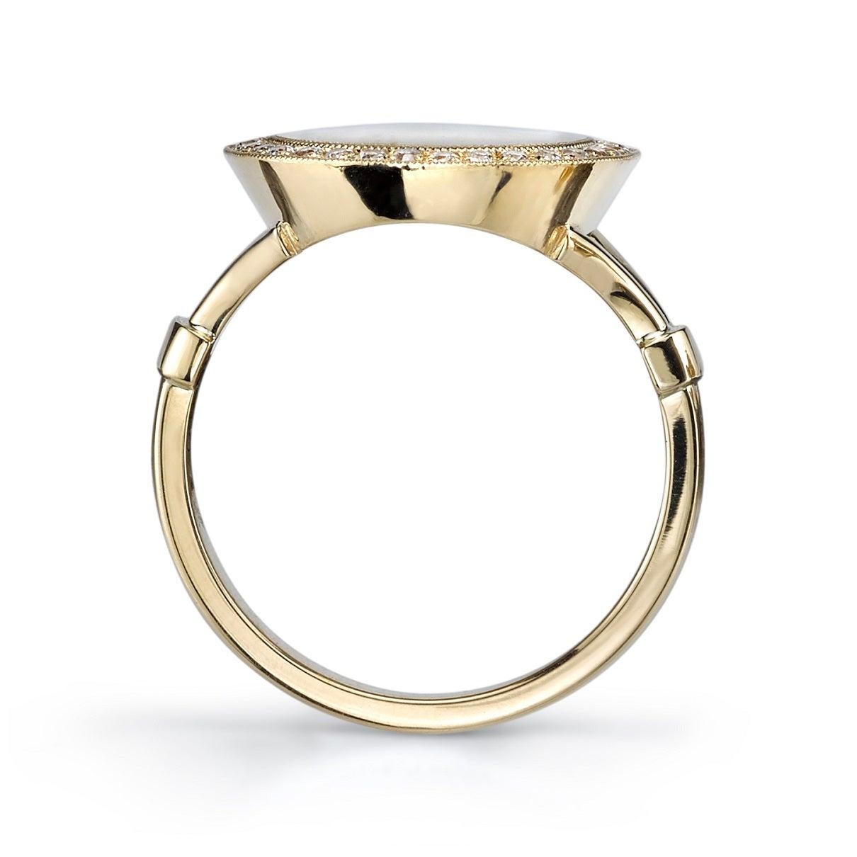 For Sale:  Handcrafted Paxton Diamond Frame Signet Ring in 18K Yellow Gold by Single Stone 3