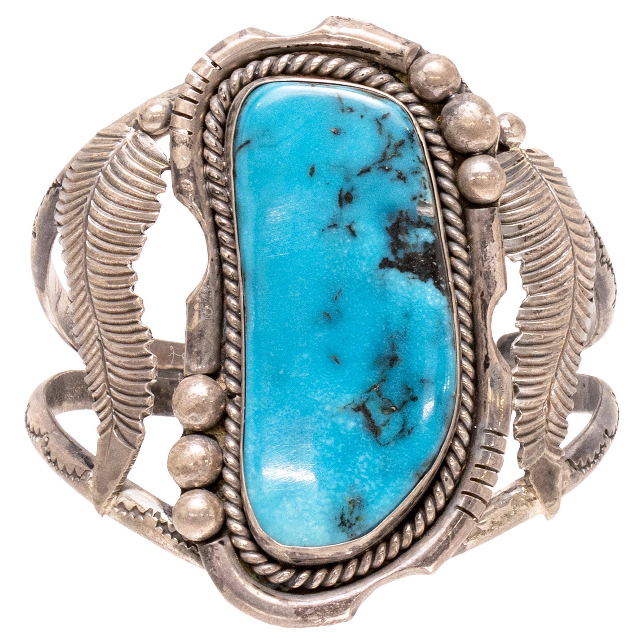 Bracciale con Single Stone in turchese Navajo