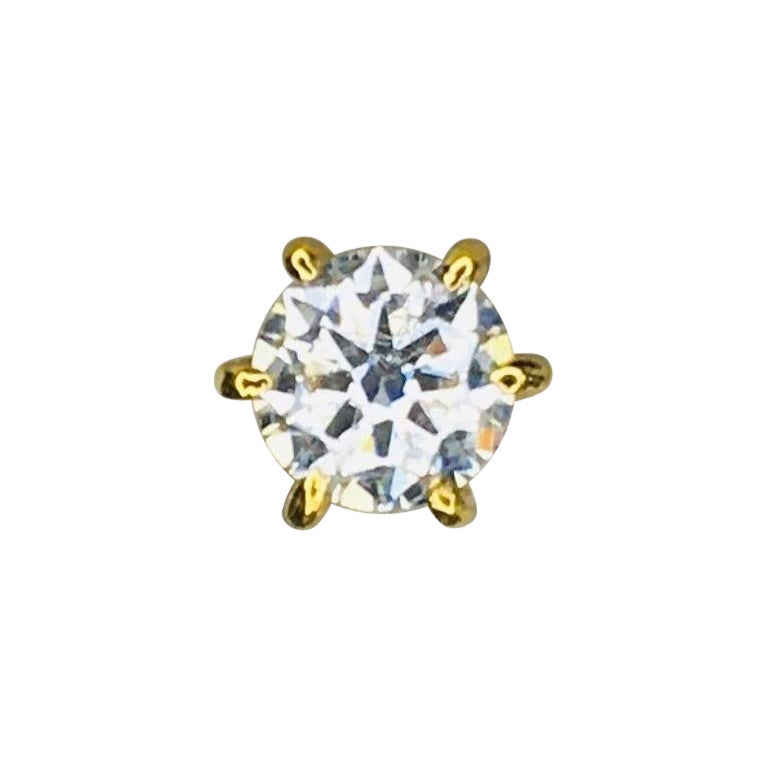 Single Stone Nose Piercing 14K Solid Gold Nose Pin.
