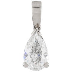 Single Stone Pear Shaped Diamond Pendant