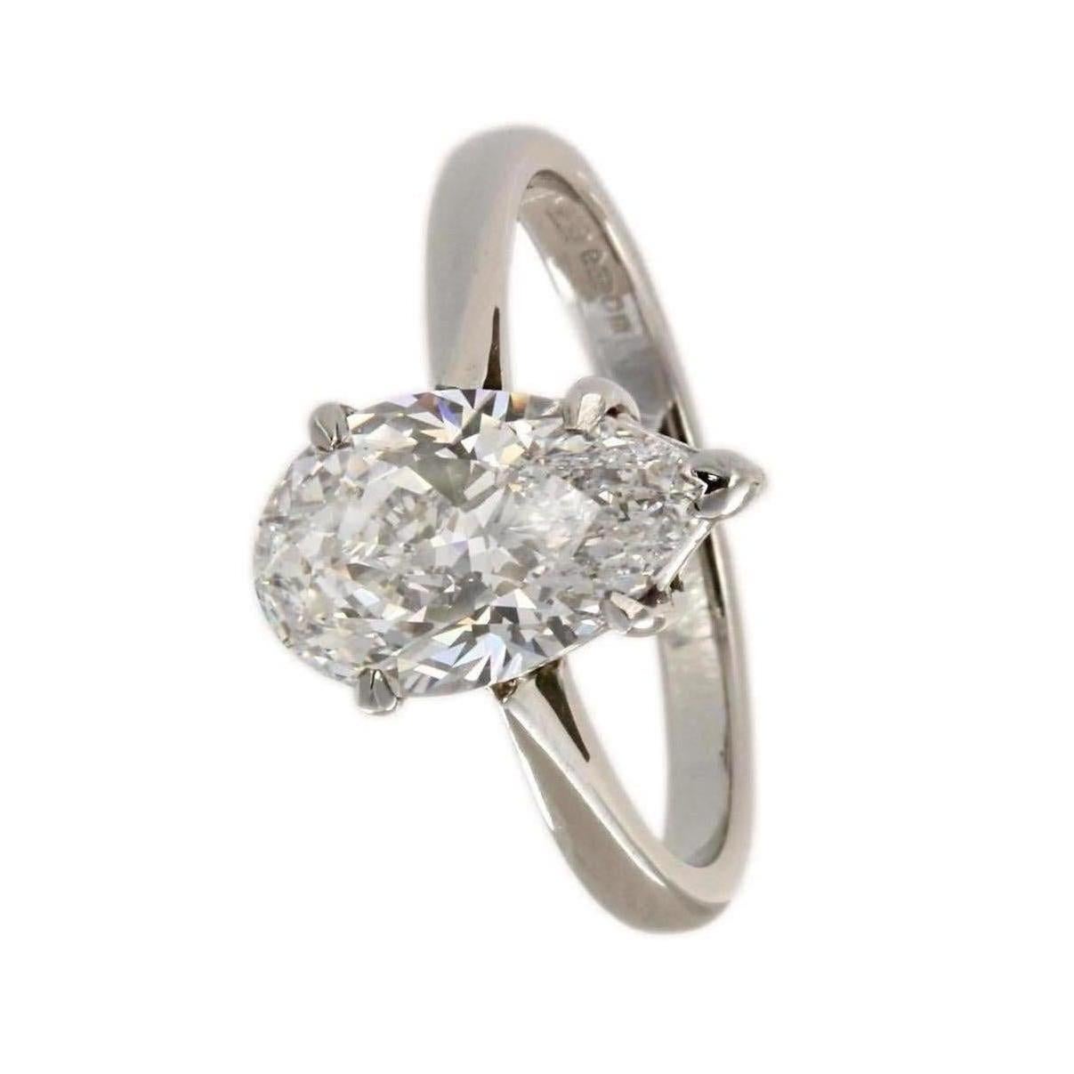 Modern Certified 2.00 Carat Pear-Shaped Solitaire Diamond Ring