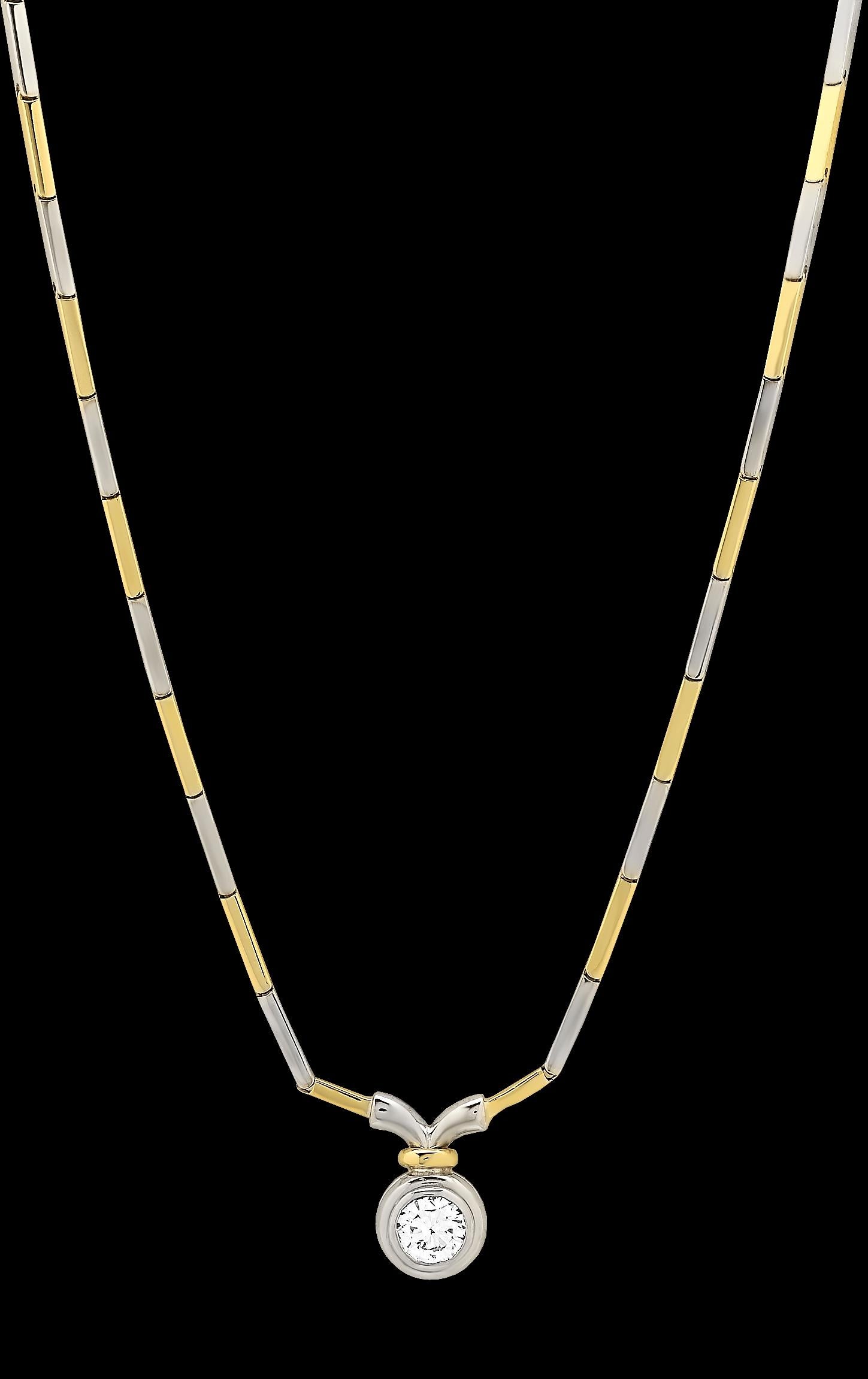 Collier/piece de joaillerie en or blanc et jaune 18 carats avec diamants, serti en bi métal  Pour femmes en vente