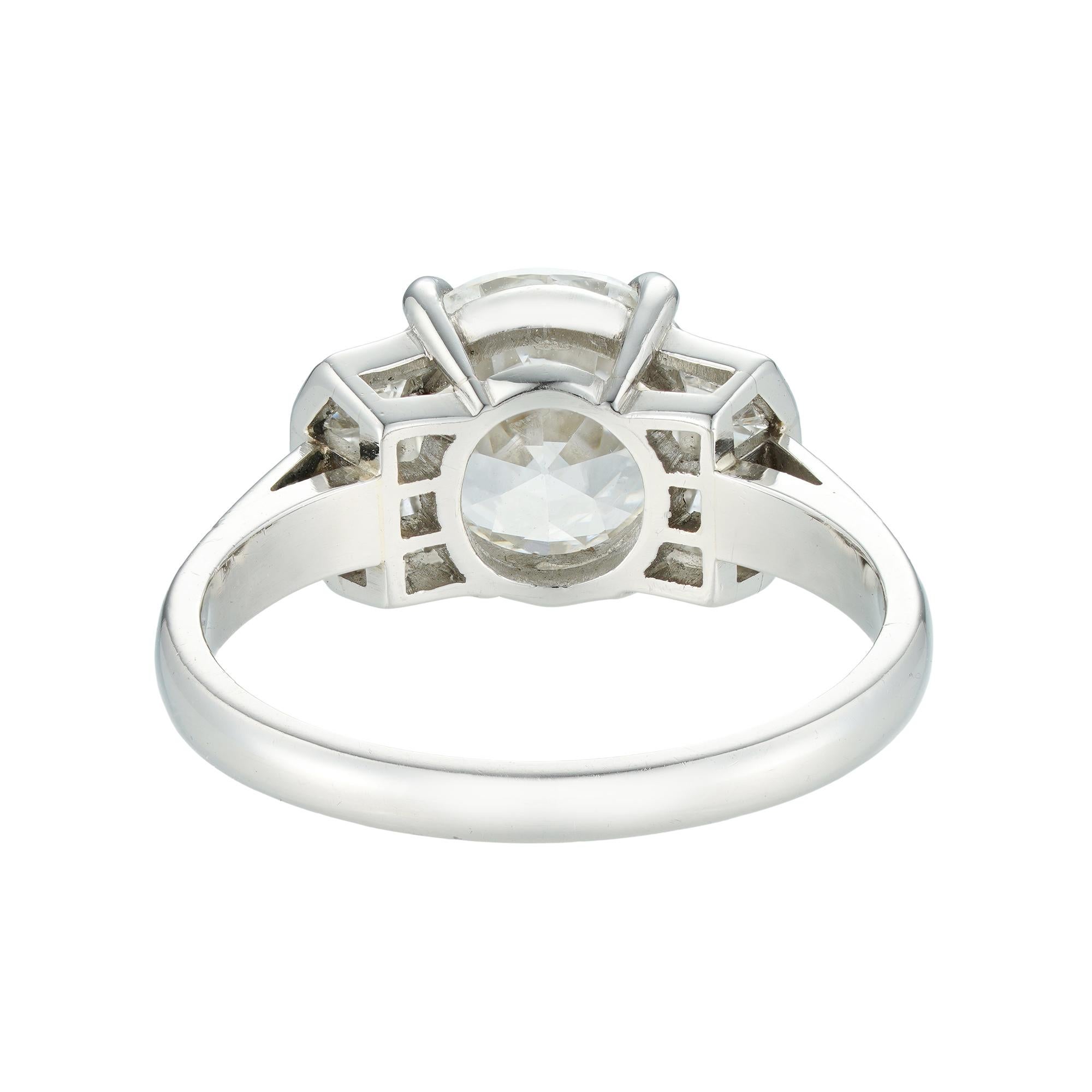Modern GIA Certified 2.54 ct Art Deco Style Diamond Ring For Sale