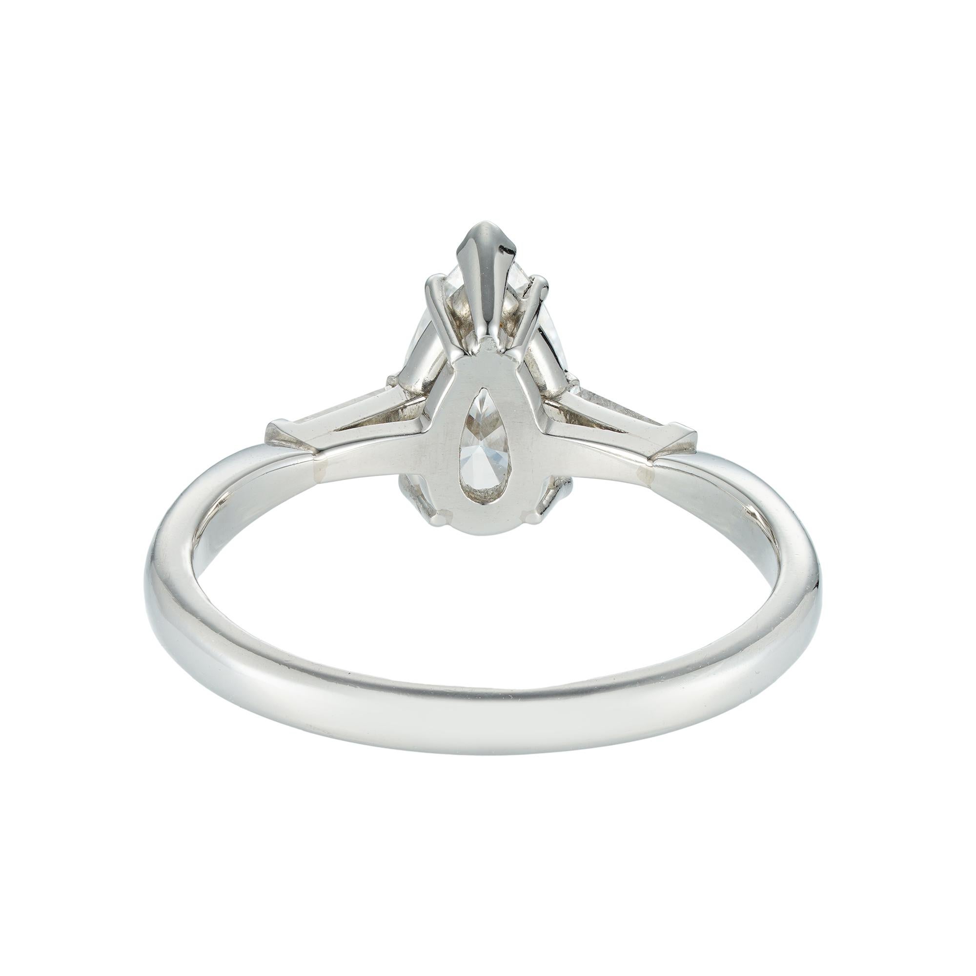 Pear Cut Certified 1.06 Carat Solitaire Diamond Ring