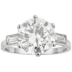 IGI Certified 3.44 Carat Single Stone Solitaire Diamond Ring