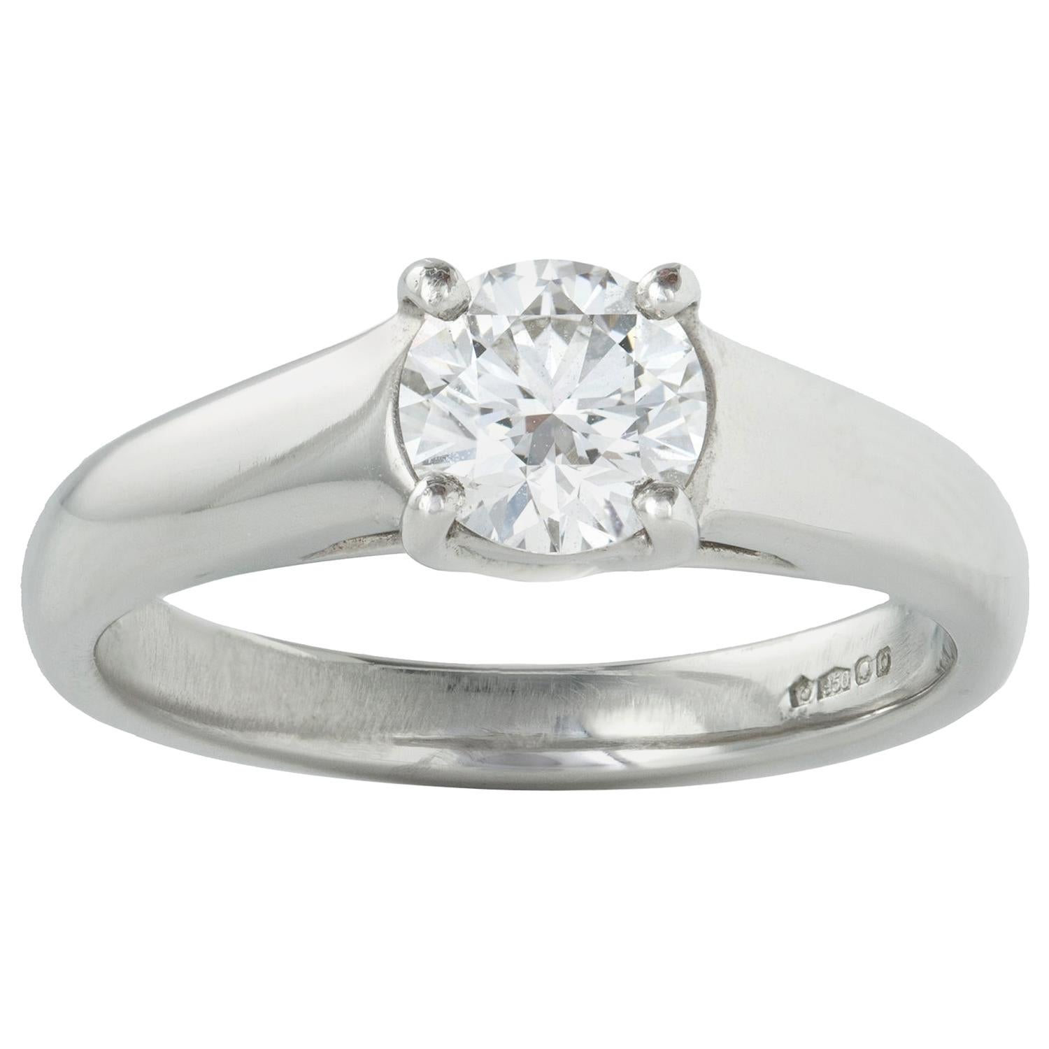 GIA Certified 0.74 Solitaire Diamond Ring For Sale