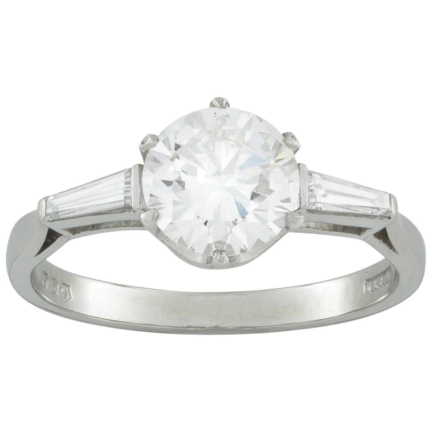 GIA Certified 1.39 Carat Solitaire Diamond Ring For Sale