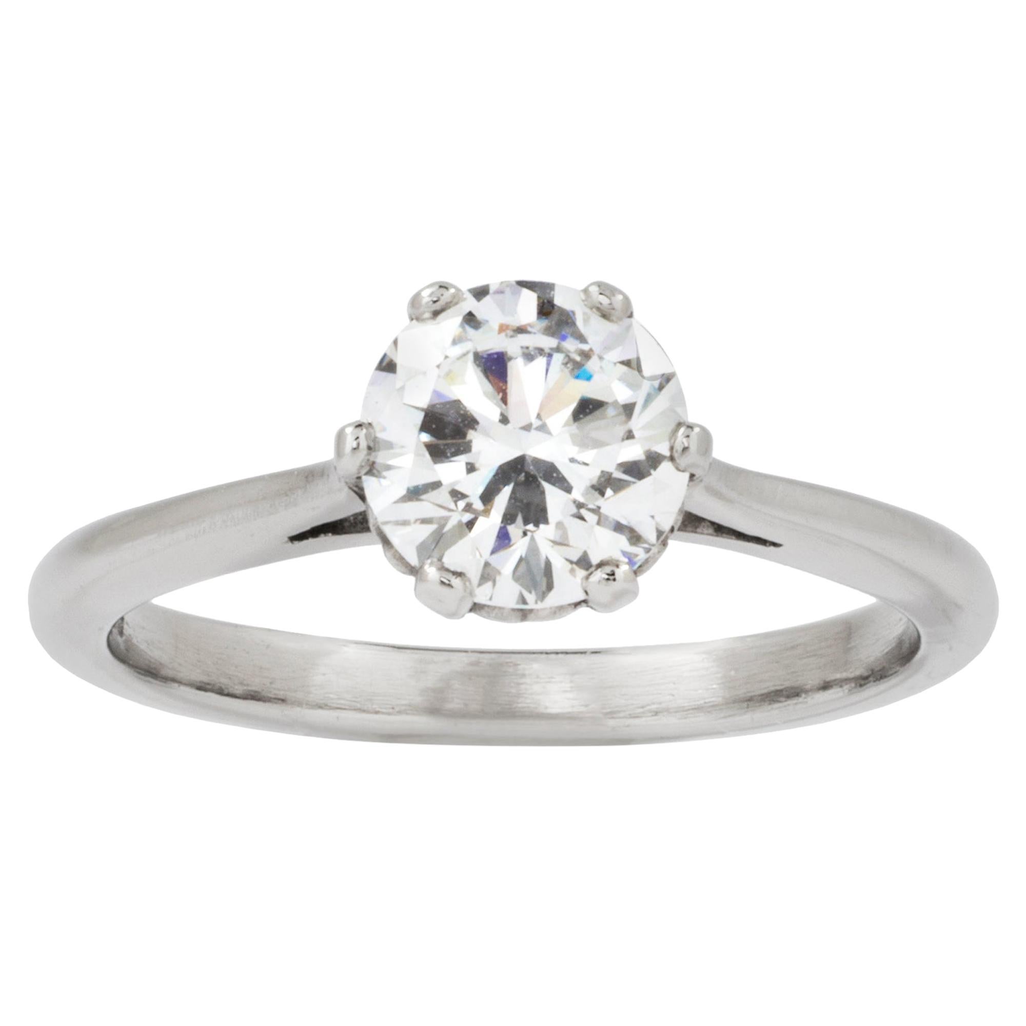 Gem-A Certified 0.89 Carat D Color Solitaire Diamond Ring For Sale