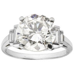 GIA Certified 3.98 Carat Solitaire Diamond Ring