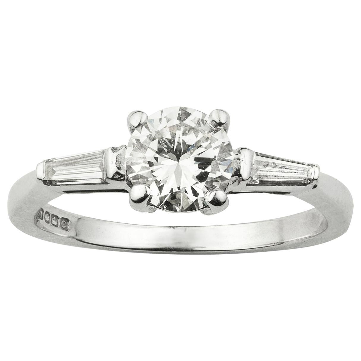 Bague solitaire en diamant certifié 0,67 carat De Beers