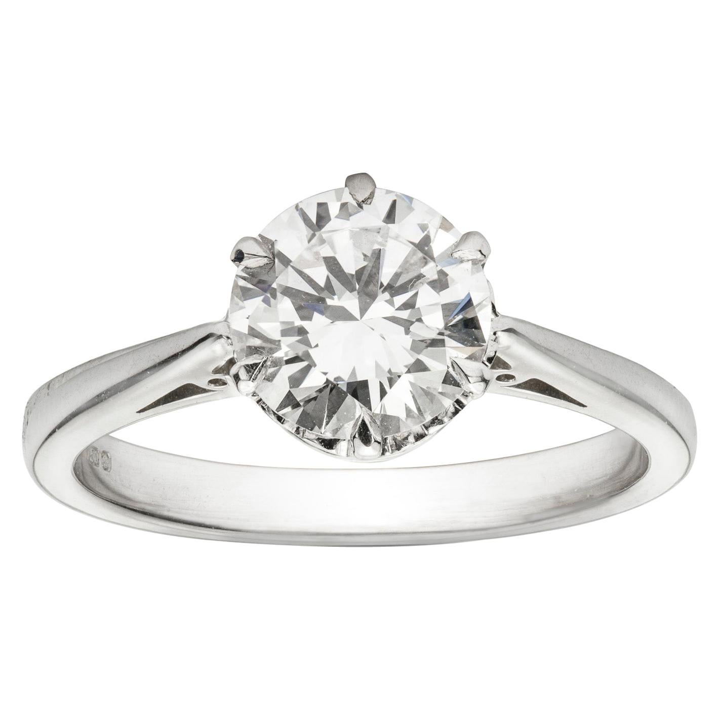 GIA Certified 1.51 Carat Solitaire Diamond Ring For Sale