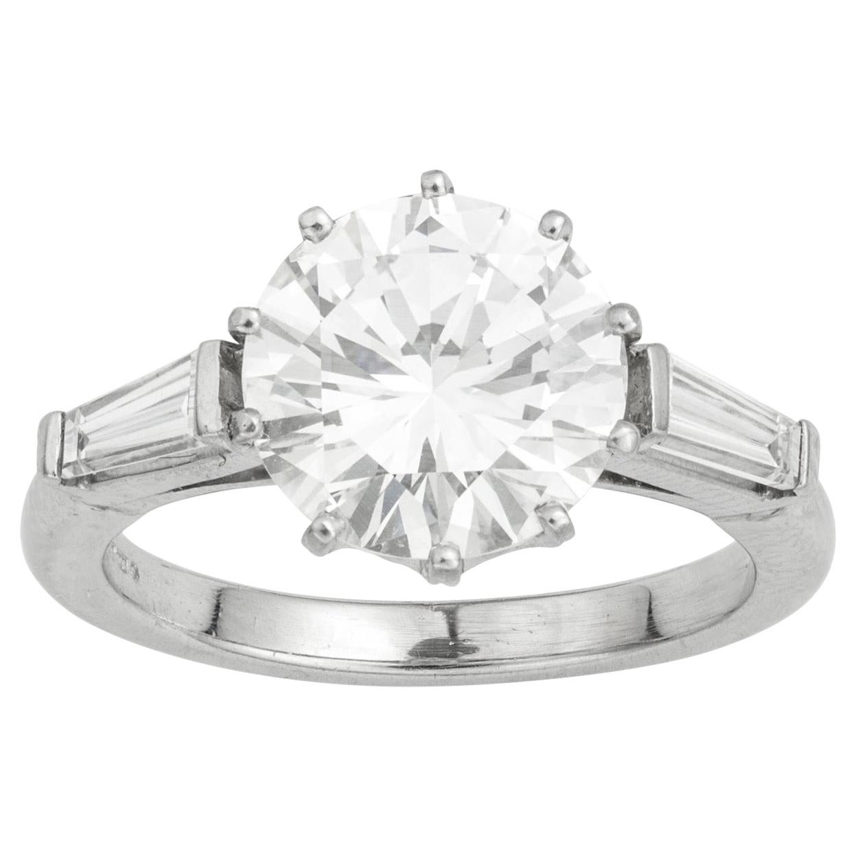 GIA Certified 3.04 Carat Solitaire Diamond Ring For Sale