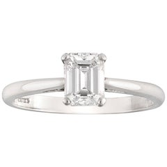 GIA Certified 0.76 Carat VVS1 Emerald-Cut Diamond Ring