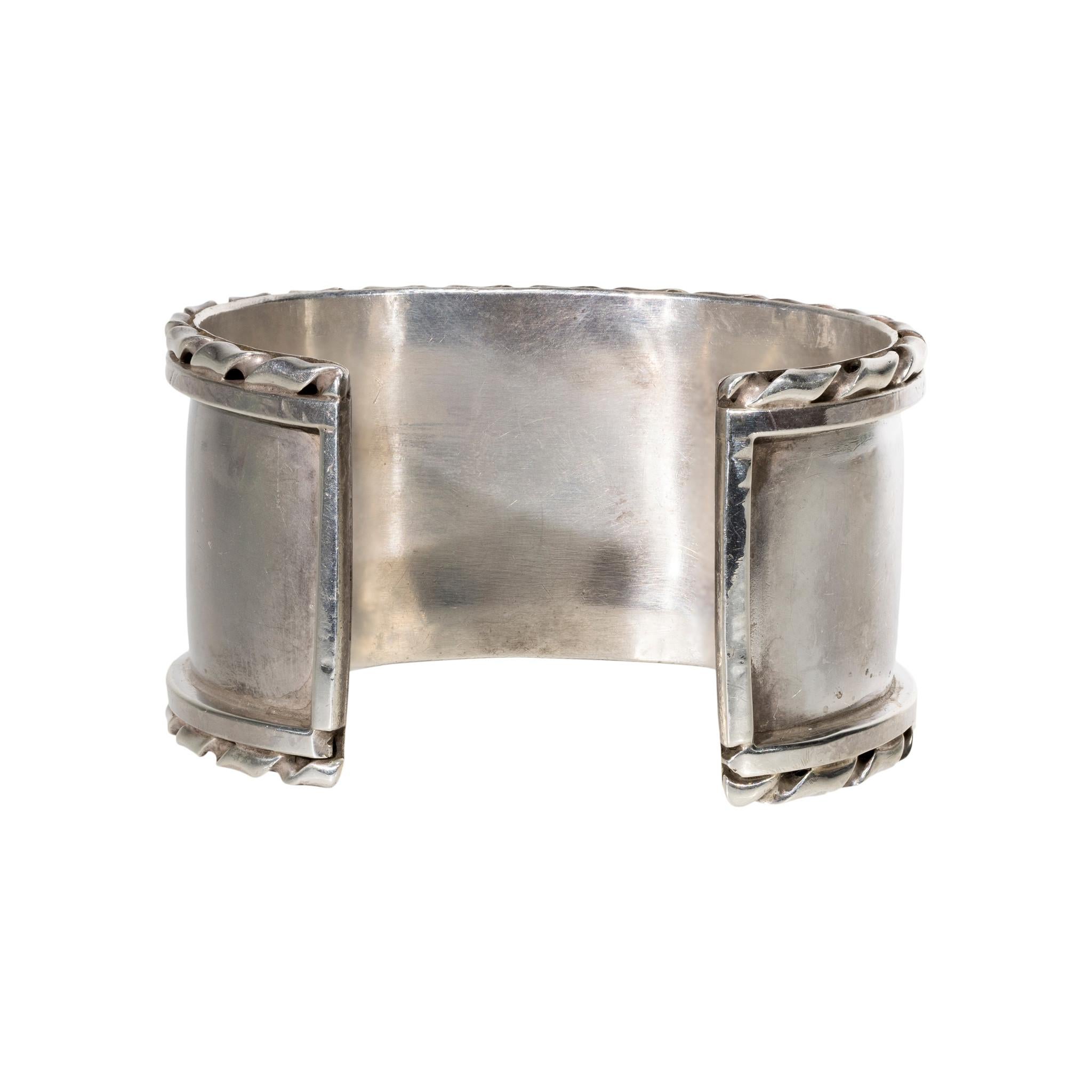 Single-Stone Türkis Manschettenarmband (Alteuropäischer Brillantschliff) im Angebot