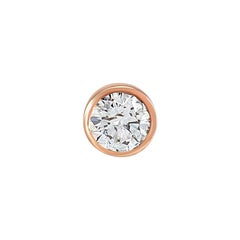 Single Stone White Diamond Stud Earring 
Single
 in Rose Gold by Selda Jewellery