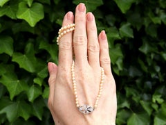 Single Strand Pearl Necklace with Diamond White Gold Clasp