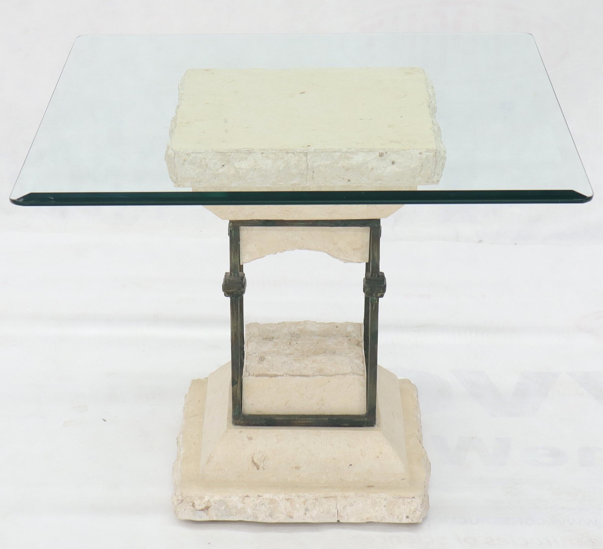 glass pedestal end table