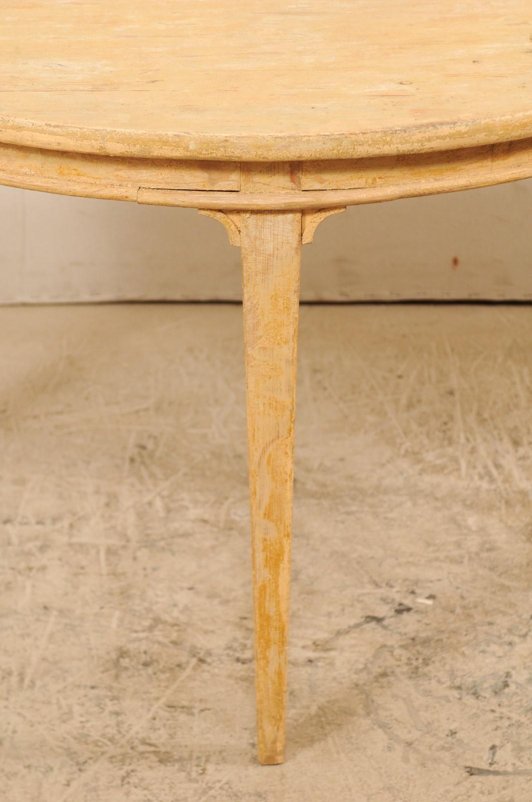 Single Swedish Demilune Light Wood Table from the 19th Century 5