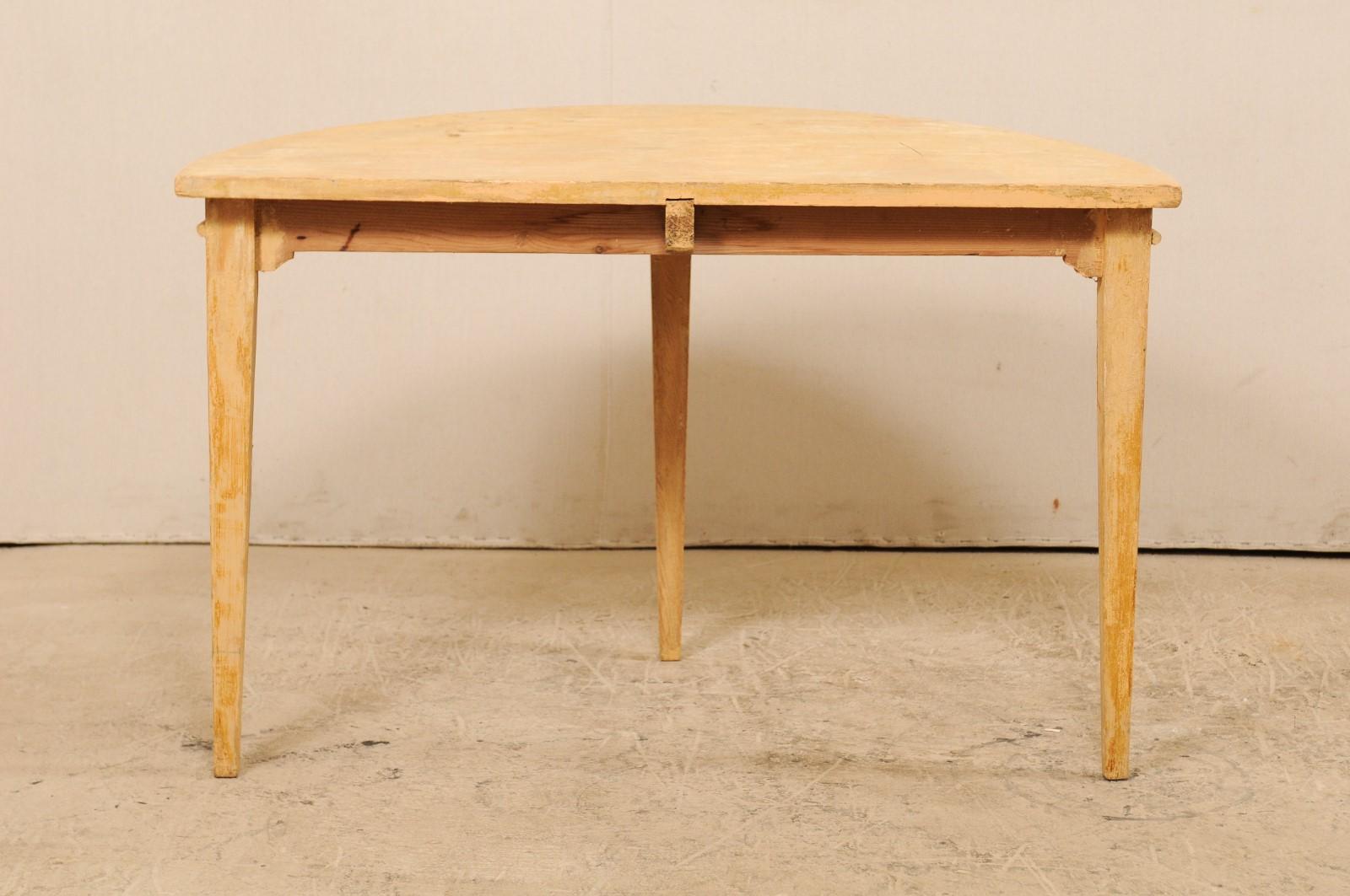 Single Swedish Demilune Light Wood Table from the 19th Century 6