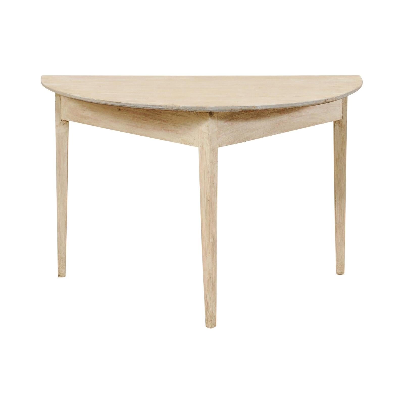 Single Swedish Demilune Table from 19th Century