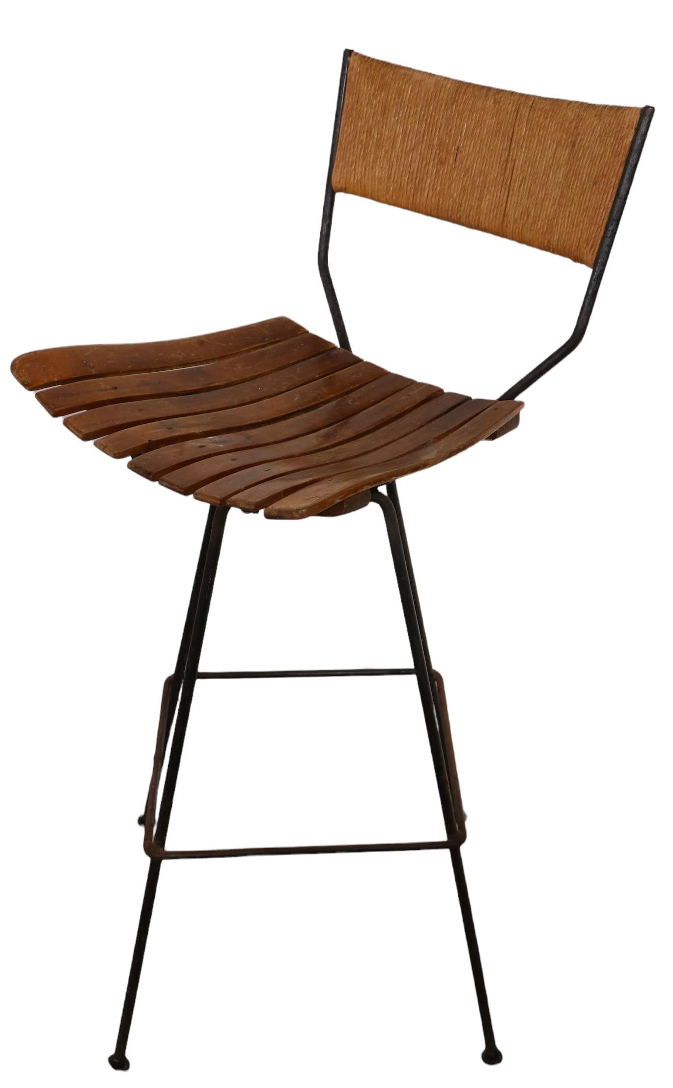 20th Century Single Swivel Bar Stool by Arthur Umanoff