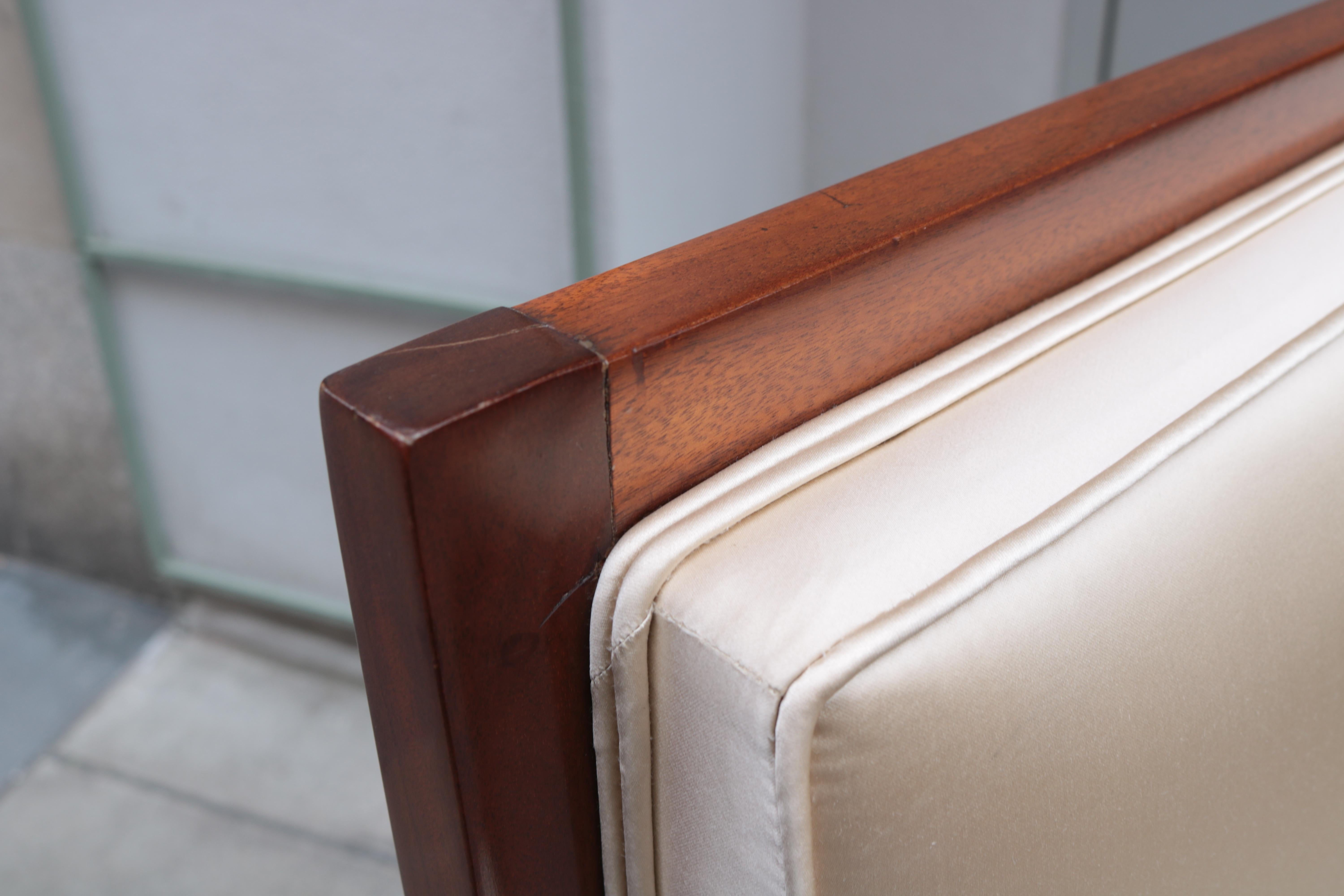 Upholstery Single Tall Back Art Deco Armchair For Sale