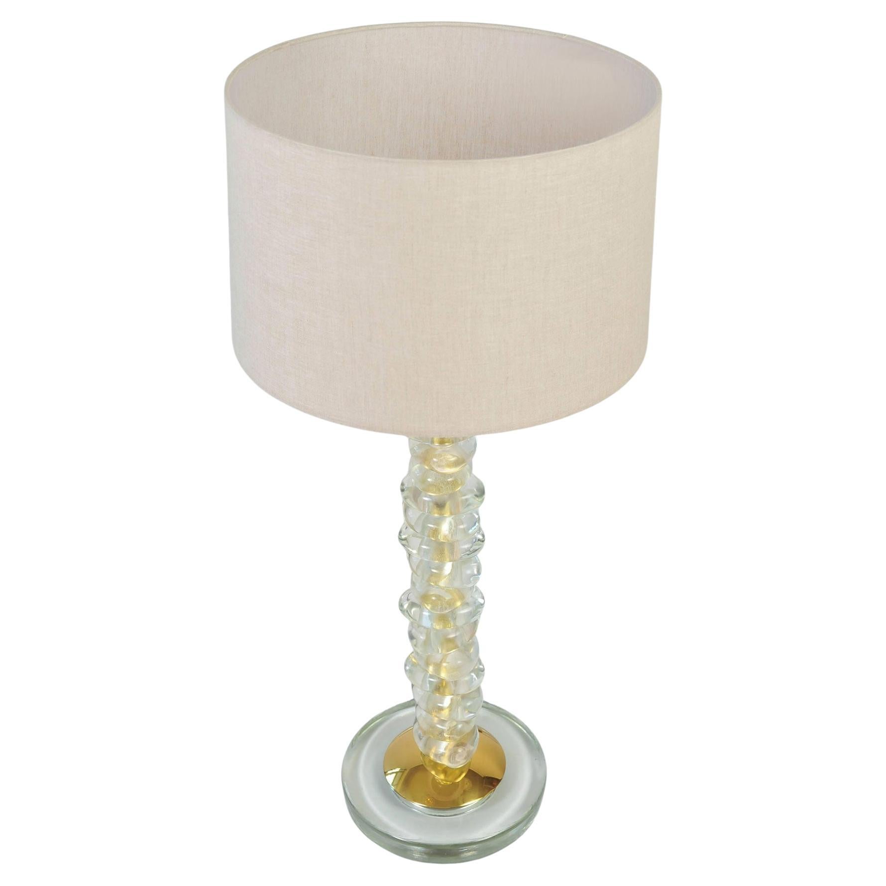 Mid-Century moderno Lampada singola alta in vetro di Murano e ottone 