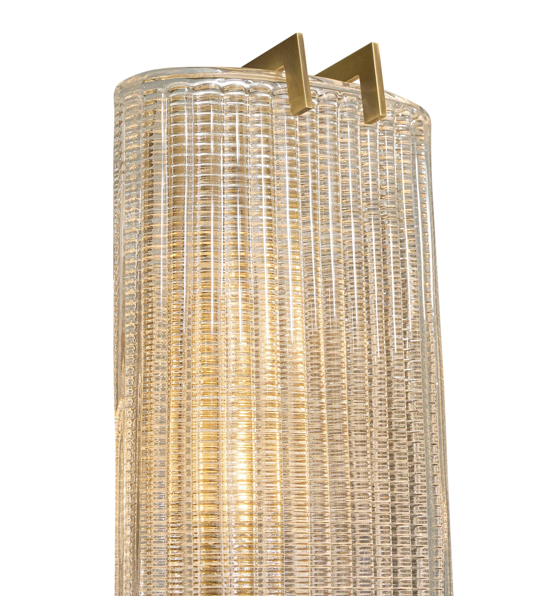 Lámpara individual de cristal de Murano texturado Italiano en venta