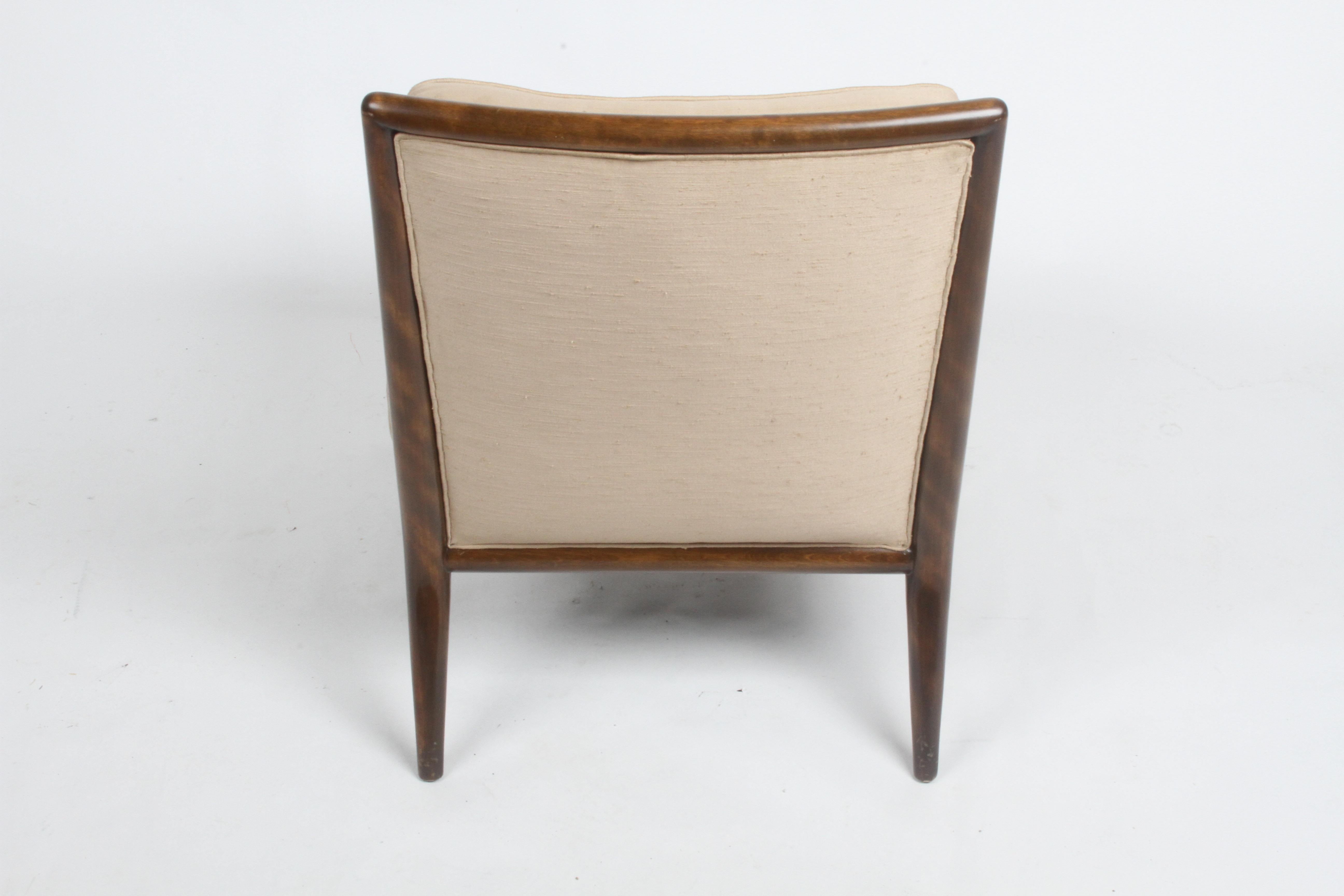 Single T.H. Robsjohn-Gibbings for Widdicomb Elegant Slipper Chair Walnut Frame For Sale 1