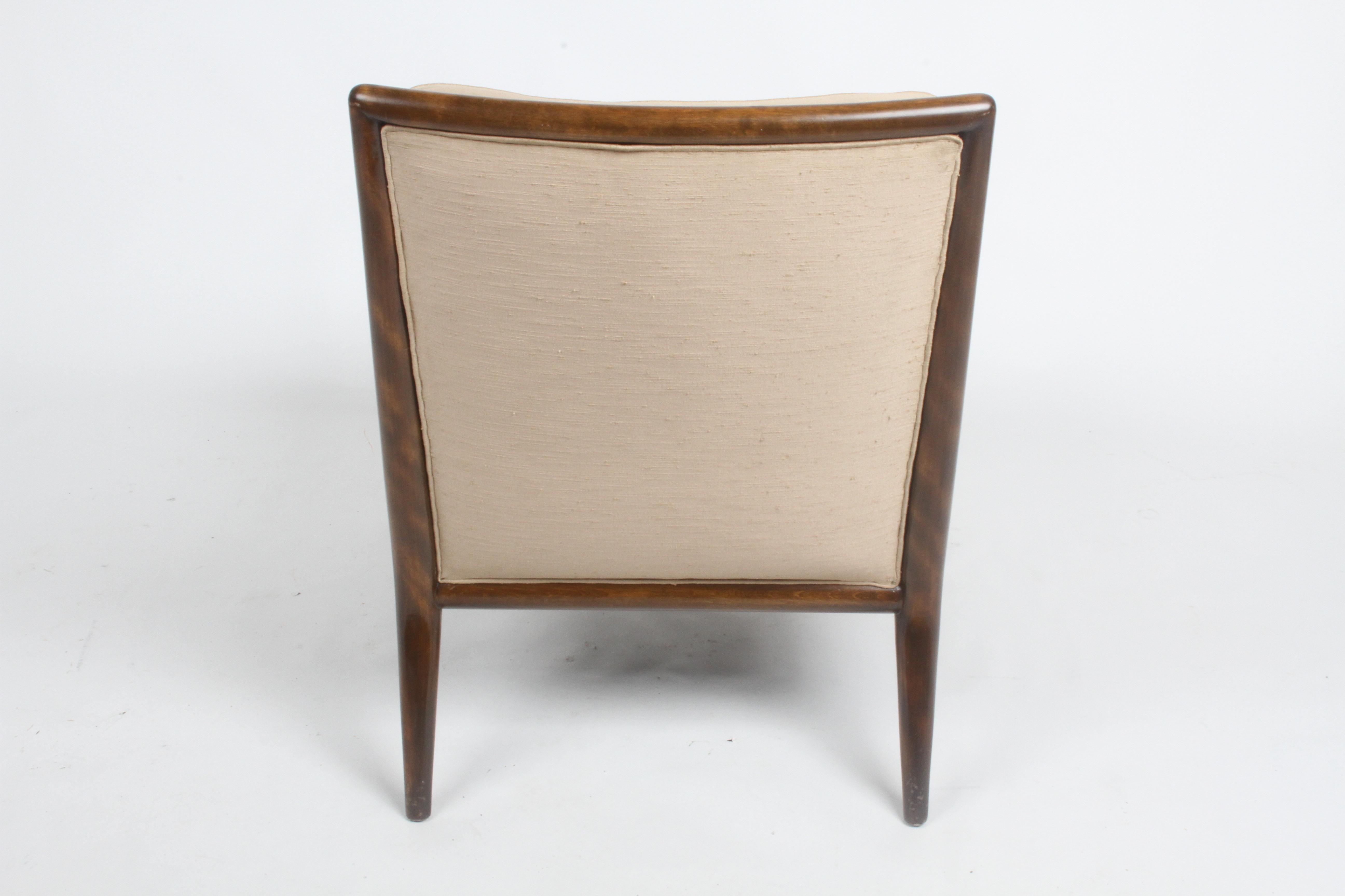 Single T.H. Robsjohn Gibbings for Widdicomb Slipper Chair, Elegant Walnut Frame 4