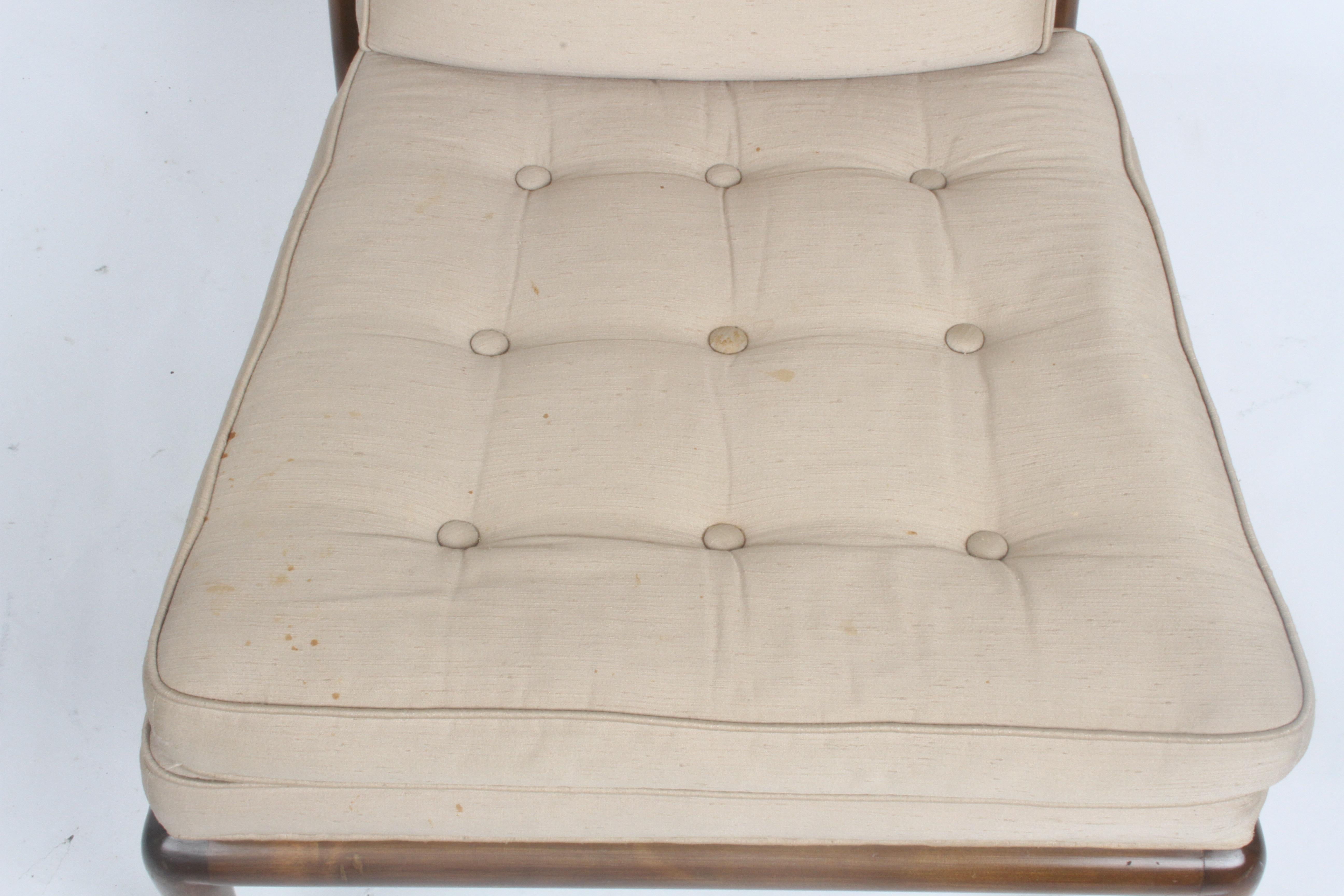 Single T.H. Robsjohn Gibbings for Widdicomb Slipper Chair, Elegant Walnut Frame 8