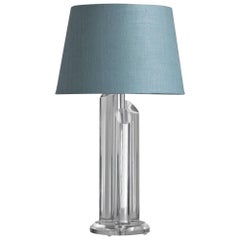 Single Three Pillar Tubular Lucite Table Lamp, USA, 1970s