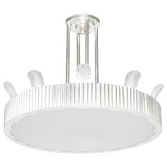 Single Tier Eltham Pendant Light, by David Duncan, with Czech Crystal Feathers