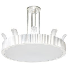 Single Tier Eltham Pendant Light, by David Duncan, with Czech Crystal Feathers 