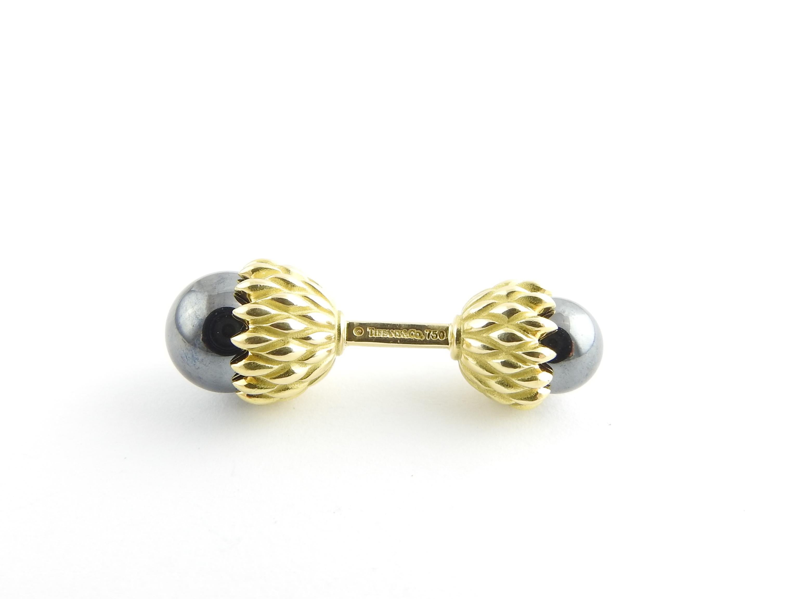 Women's Single Tiffany & Co. Schlumberger 18 Karat Gold and Hematite Acorn Cufflink