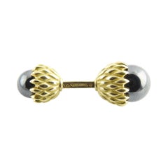 Single Tiffany & Co. Schlumberger 18 Karat Gold and Hematite Acorn Cufflink