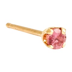 Single Tiny Pink Sapphire Stud Earring in Solid Gold by Allison Bryan